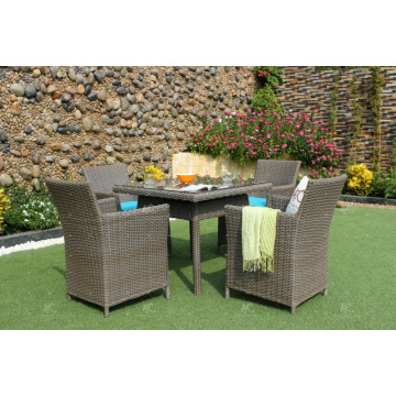 Elegante Design De Resina Sintética Rattan Café e Jantar Set Para Outdoor Garden Patio Wicker Furniture